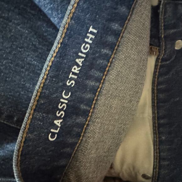 J.Crew Classic Straight Jeans Denim Blue Mid-Rise Button Zip Pocket Sz 35 - Picture 5 of 6
